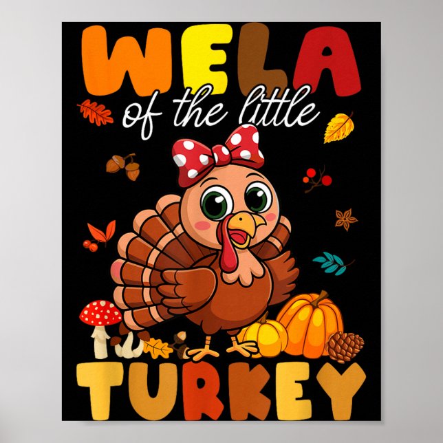 Wela Of The Little Turkey Thanksgiving Baby Shower Poster (Vorne)