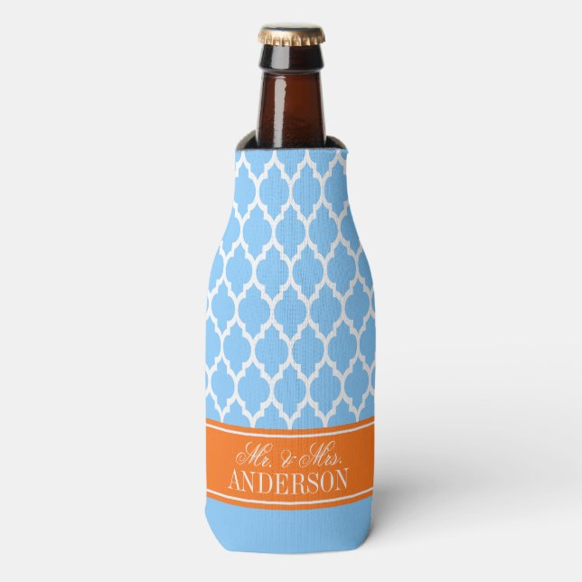 Welch marokkanische #4 CB Pumpkin Name Wedding Flaschenkühler (Flaschenvorderseite)