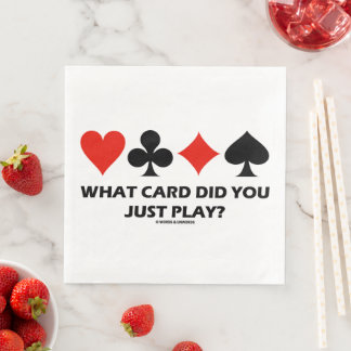 Welche Karte haben Sie gerade gespielt? Vier Karte Serviette