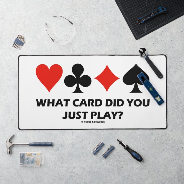 Welche Karte hast du gerade gespielt? Spaß mit vie Schreibtischunterlage (Arbeitsplatz)