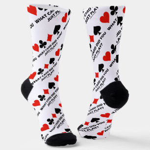Welche Karte hast du gerade gespielt? Vier Kartenf Socken