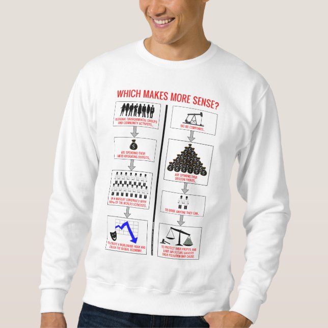 Welche Klimawandel-Theorie ist mehr sinnvoll? Sweatshirt (Vorderseite)