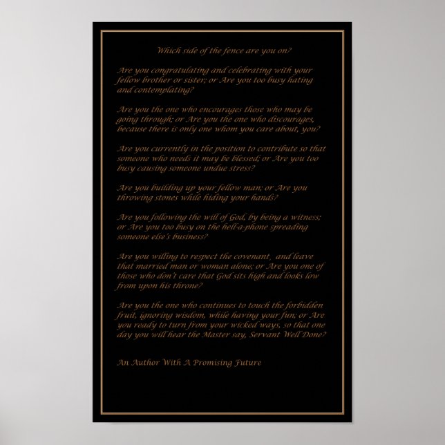 Welche Seite des Zauns - Poster (Vorne)