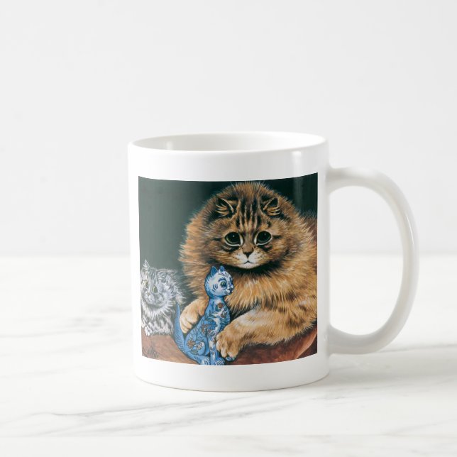 Welche tun i-Liebe gut? Katzen-Grafik Louis Wain Tasse (Rechts)