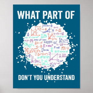 Welchen Teil verstehst du nicht lustige Mathematik Poster