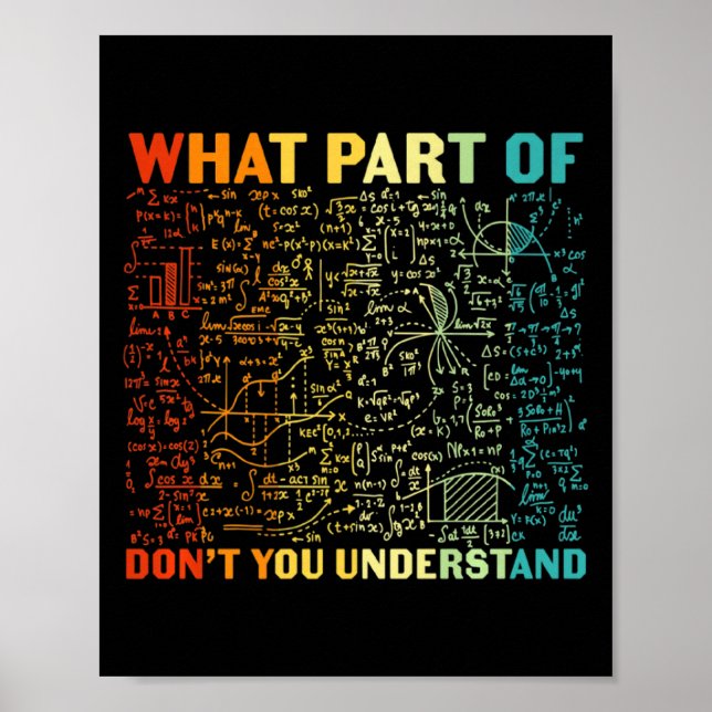 Welchen Teil von dir verstehst du nicht Mathematik Poster (Vorne)