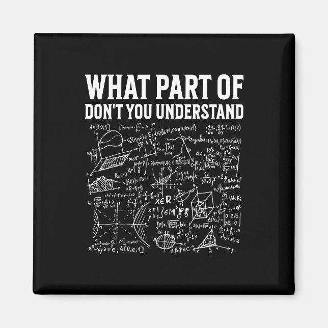 Welchen Teil von Don't You Understand Funny Math T Magnet (Vorne)