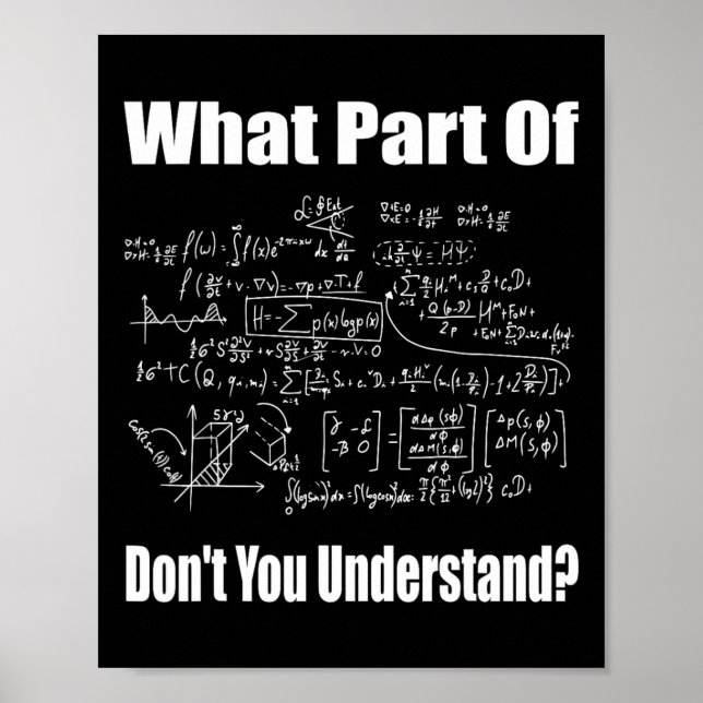 Welchen Teil von Don't You Understand Funny Math T Poster (Vorne)