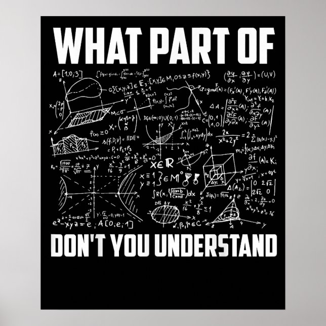 Welchen Teil von Verstehst du nicht, lustiger Math Poster (Vorne)