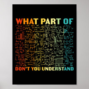Welchen Teil von Verstehst du nicht Lustiger Mathe Poster