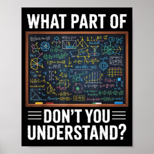 Welchen Teil von verstehst du nicht Mathe Humor Poster