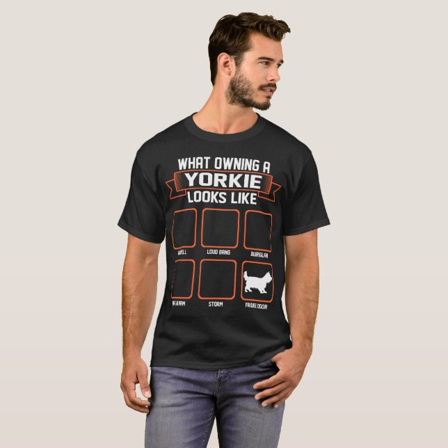 Welcher besitzende Yorkie Hund wie lustiges T-Shirt (Vorne ganz)