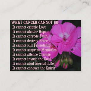 Welcher Krebs rosa Pelargonie-Visitenkarte nicht Visitenkarte