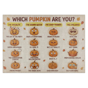 "Welcher Kürbis bist du?" Humorvolles Halloween-De Schneidebrett