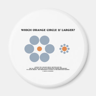 Welcher orangefarbene Kreis ist größer? (optische Magnet