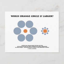 Welcher orangefarbene Kreis ist größer? (optische Postkarte