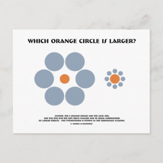 Welcher orangefarbene Kreis ist größer? (optische Postkarte