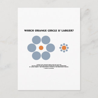Welcher orangefarbene Kreis ist größer? (optische Postkarte