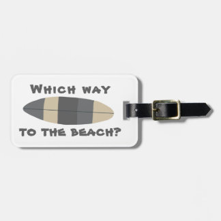 Welcher Weg zum Strand? Surfboard in grau Gepäckanhänger