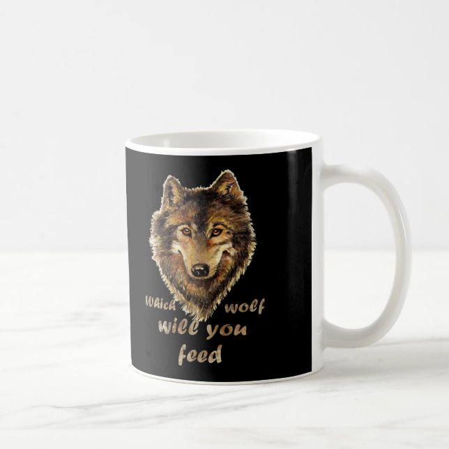 "Welcher Wolf füttre du?" Inspirationsszene Kaffeetasse (Rechts)