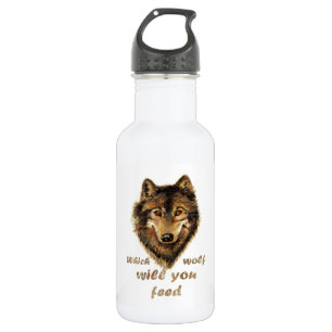 "Welcher Wolf füttre du?" Inspirationsszene Trinkflasche