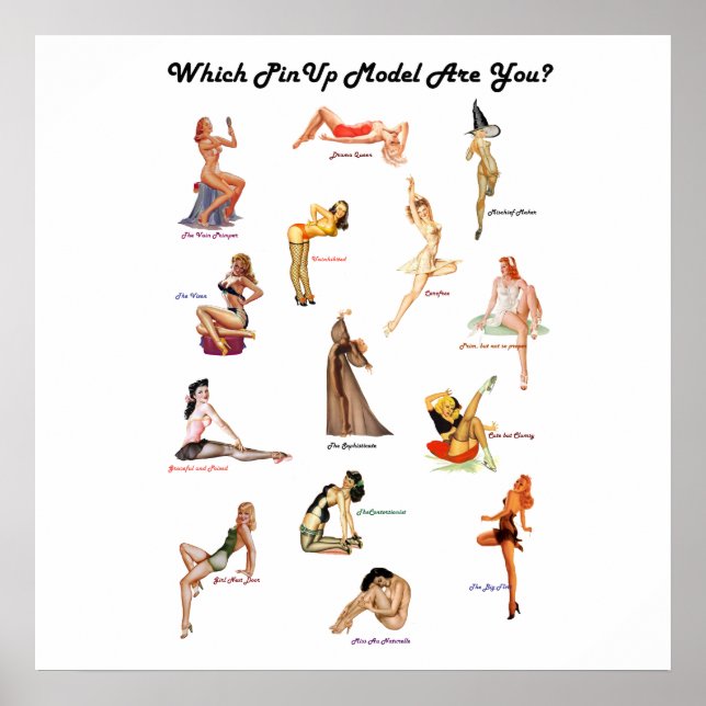 Welches PinUp-Modell bist du? Poster (Vorne)