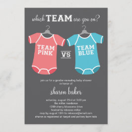 Welches Team? Gender Reveal Baby Dusche Einladung