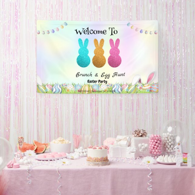 Welcom Hasenjagd Ei Happy Osterfest Blume Party Banner (Party)