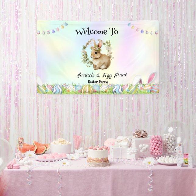 Welcom Hasenjagd Ei Happy Osterfest Blume Party Banner (Party)