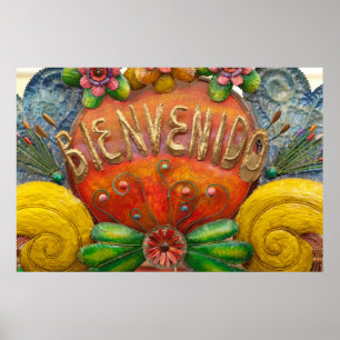 Welcom-Schild auf Spanisch, Mexiko Poster