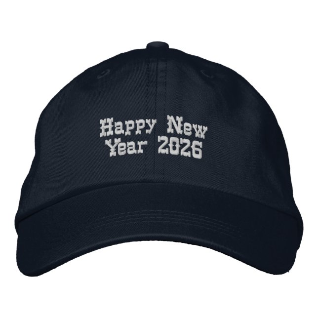 Welcome 2026 New Year Celebration Party-Hat Navy  Bestickte Baseballkappe (Vorderseite)