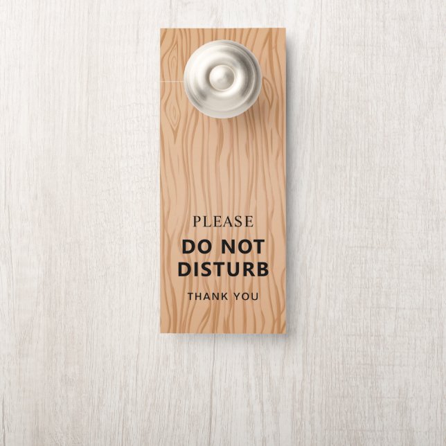 Welcome and Do Not Disturb Wood Pattern Türanhänger (Auf Knauf)