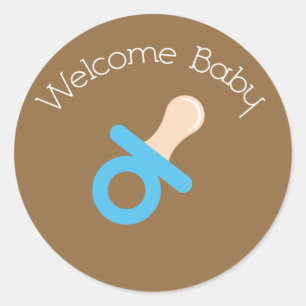 Welcome Baby Blue Schnuller Sticker