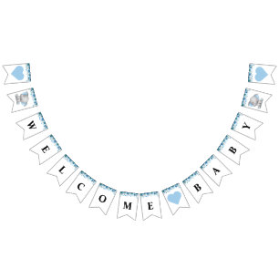 Welcome Baby Boy Blue Elephant Dusche Sprinkle Wimpelkette