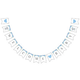 Welcome Baby Boy Blue Elephant Dusche Sprinkle Wimpelkette