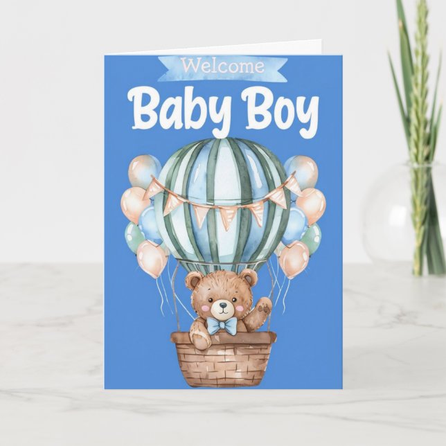 Welcome Baby Boy Card Karte (Vorderseite)
