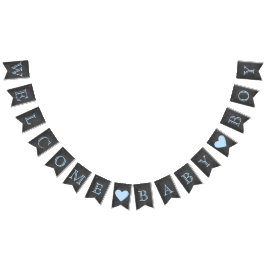 Welcome Baby Boy Chalkboard Look Wimpelkette