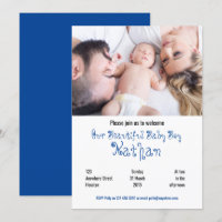 Welcome Baby Boy Foto Party Einladung