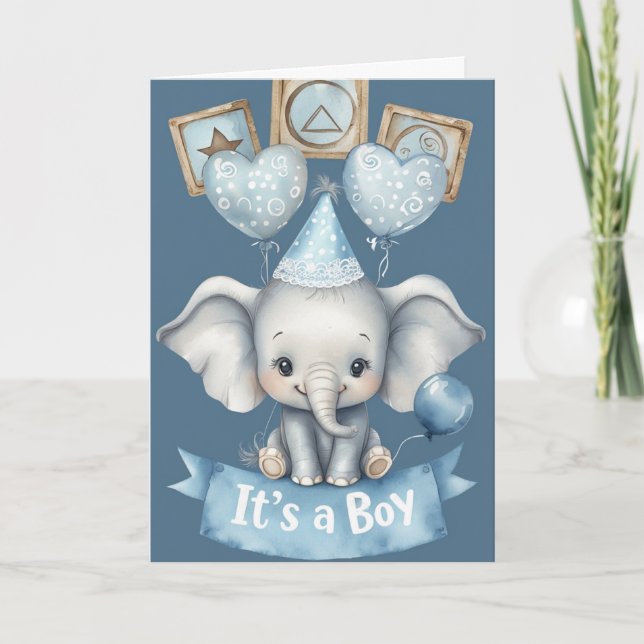 Welcome Baby Boy Karte (Vorderseite)