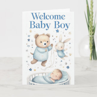 Welcome Baby Boy Karte