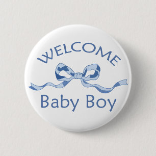 WELCOME BABY BOYY BUTTON