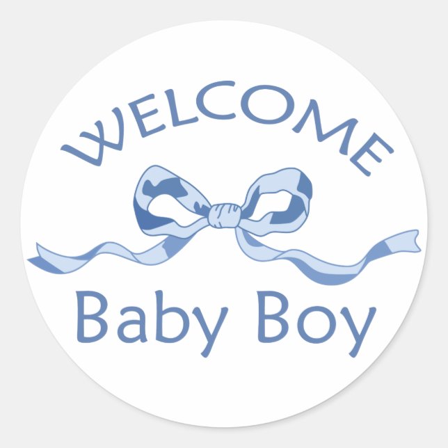WELCOME BABY BOYY RUNDER AUFKLEBER (Vorderseite)