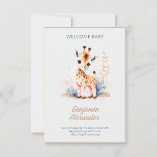 Welcome Baby Card - Feiern Sie die neue Ankunft Einladung