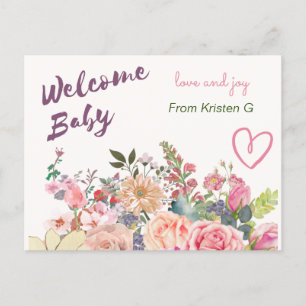 Welcome Baby Card for Baby Gift Postkarte