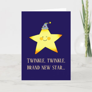 Welcome Baby Card mit Sleepy Star Dankeskarte