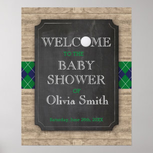 Welcome Baby Dusche Schildkröte Golf Poster