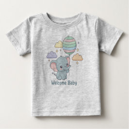 Welcome Baby Elephant Design Baby T-shirt