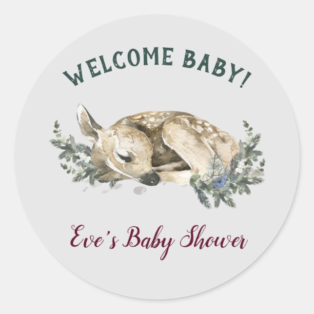 Welcome Baby Es ist kalte Outside Winter Baby Dusc Runder Aufkleber (Vorderseite)