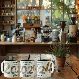 Welcome Baby Foto Collage Tasse - Individuelle Nam