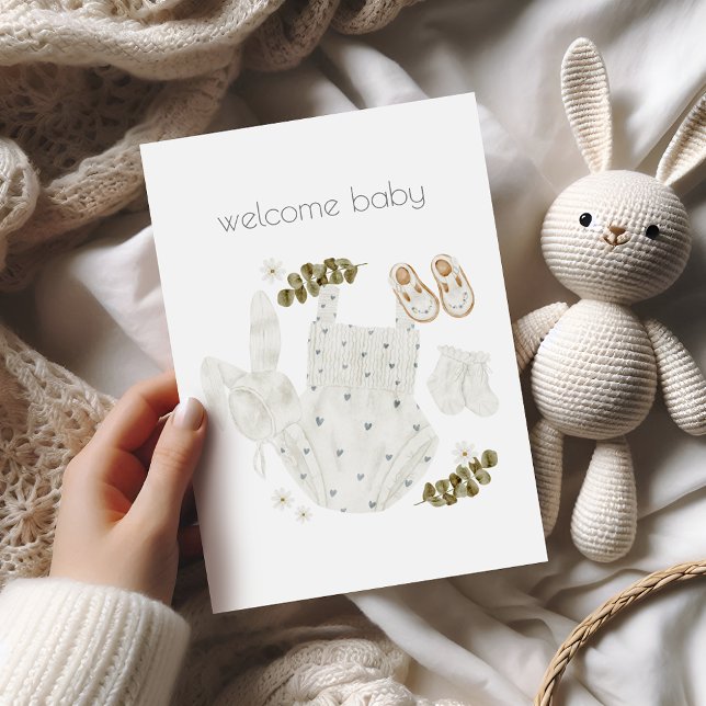 Welcome Baby Girl Boho Glückwunschkarte Karte (Von Creator hochgeladen)